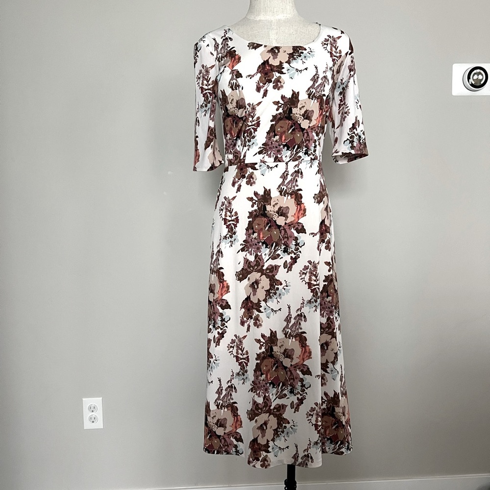 Mikarose Cream Floral Dress